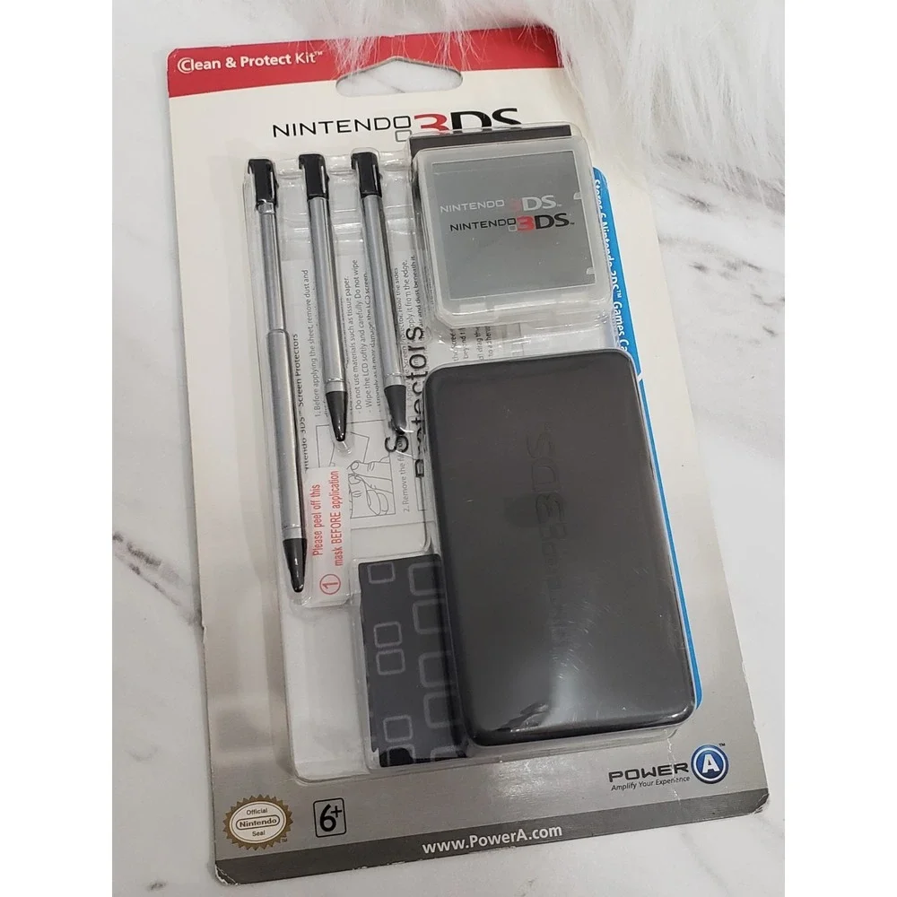 NEW Nintendo 3DS Power a Stylus Kit 3 Original Stylus, Clean and Protect